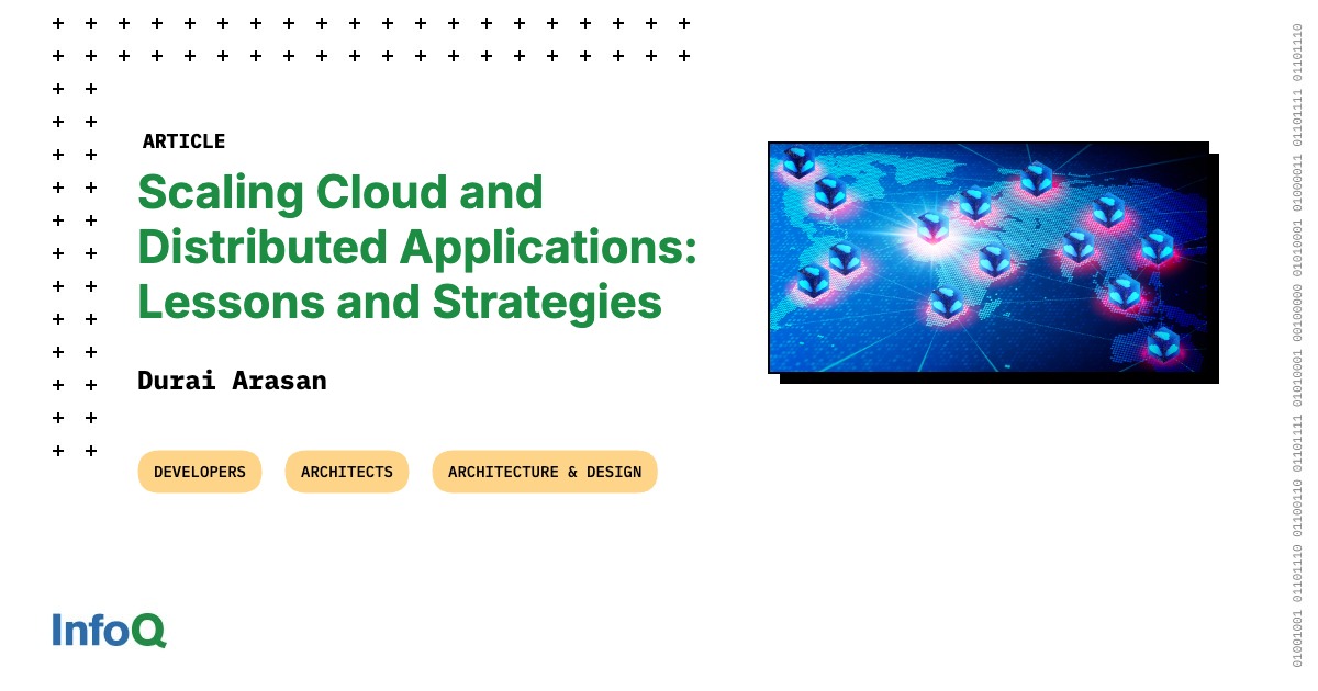rseroter's tweet card. The article shares goals and strategies for scaling cloud and distributed applications, focusing on lessons learned from cloud migration at Chase.com at JP Morgan Chase. The discussion centers on...
