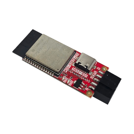 Olimex's tweet card. MOD-ESP32-C5 is compact 40x20mm development board which can be plugged to any development board with UEXT connector and adds dual band 2.4/5Ghz WiFi6 connectivity via Espressif ESP-HOSTED SDK. MOD-…