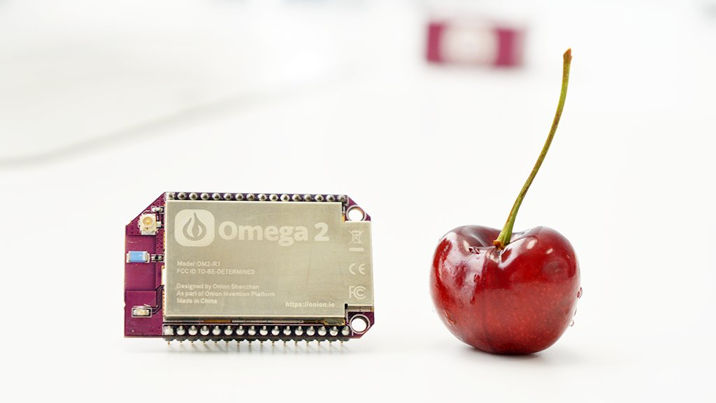 OnionIoT's tweet card. World's smallest Linux server, with Wi-Fi built-in. Building for the Internet of Things doesn't get easier than this!