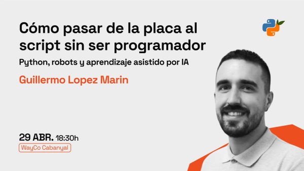 python_vlc's tweet card. **Primero la charla** En esta ocasión Guillermo nos hablará de su experiencia en el proceso de creación de robots, partiendo del primer prototipo hasta el segundo, y cómo h
