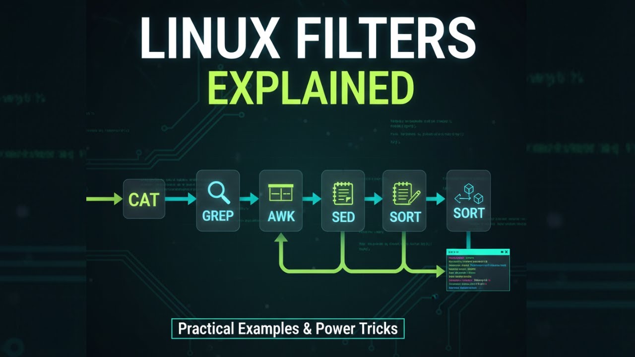 NiteshN62154's tweet card. Linux Filters Explained | Master Filters in Linux Terminal (grep,...