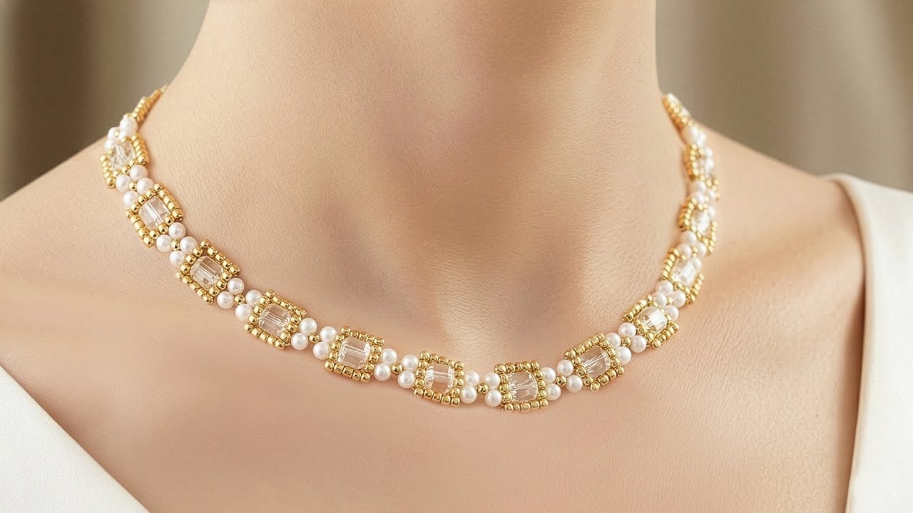 BeadLotCanada's tweet card. How to Make a Beautiful Beaded Pearl Necklace at Home #tutorial