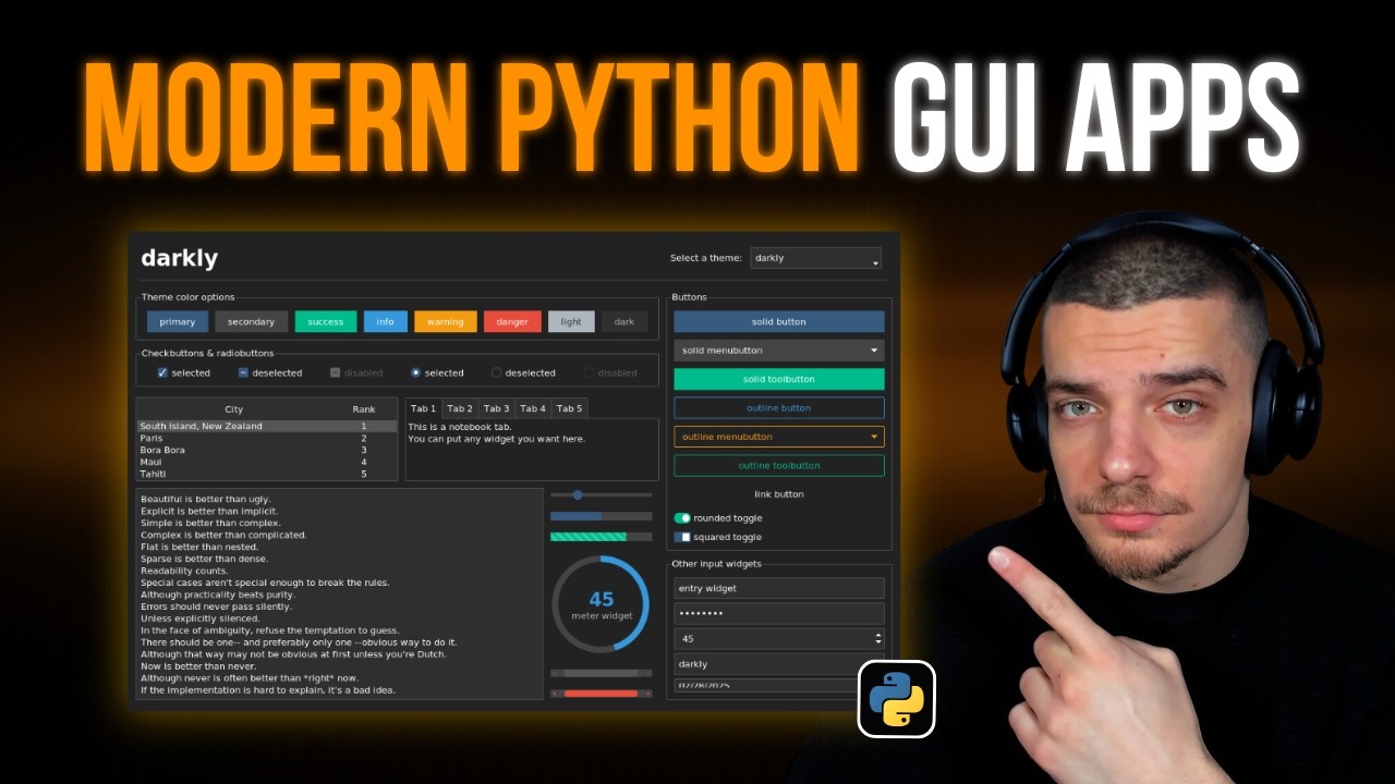 PythonPr's tweet card. TTKBootstrap: Easiest Way To Build Modern GUIs in Python