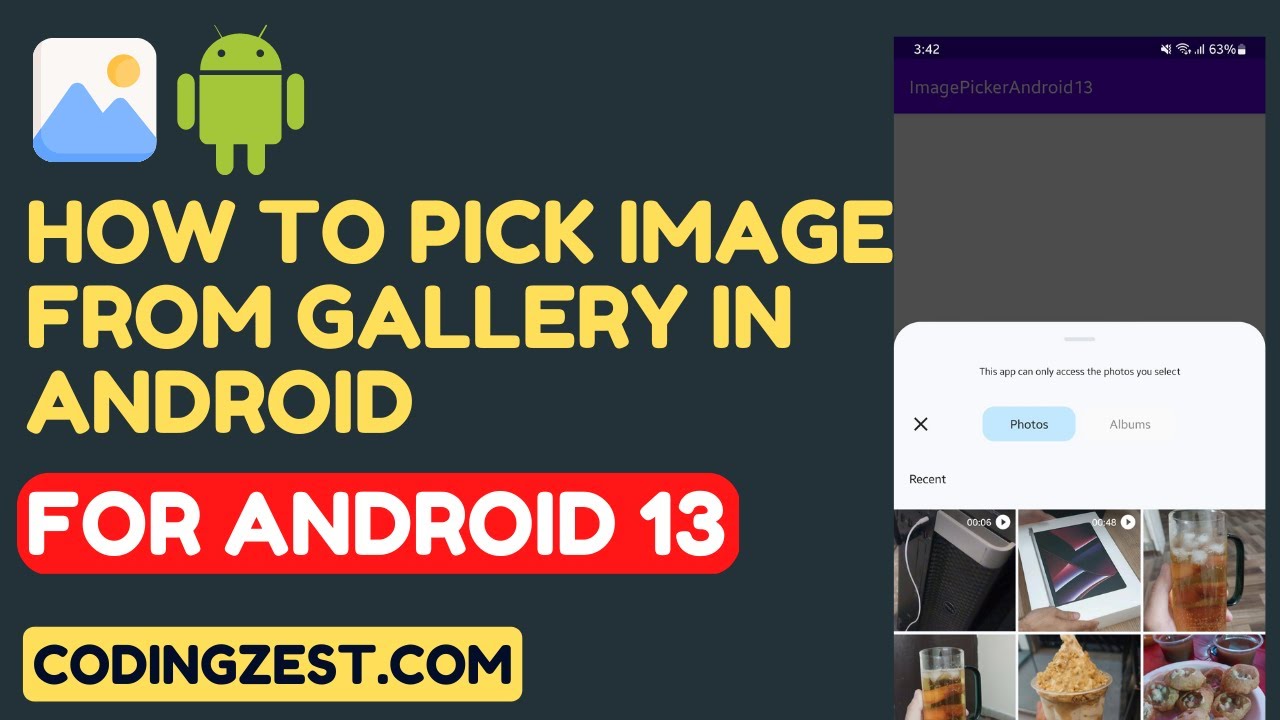 coding_zest's tweet card. How to Pick Images From Gallery Android Studio | Step-by-Step Guide...
