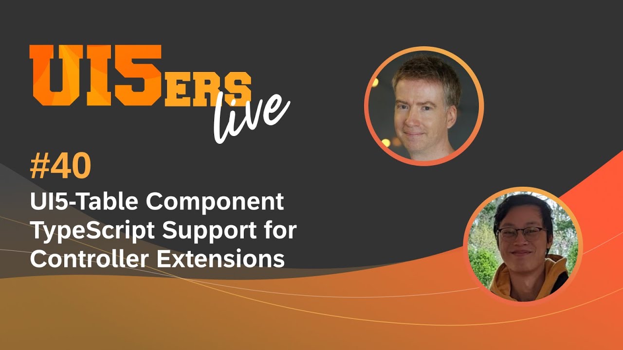 ui5webcomps's tweet card. UI5ers live #40: UI5 Web Component Table, Controller Extensions