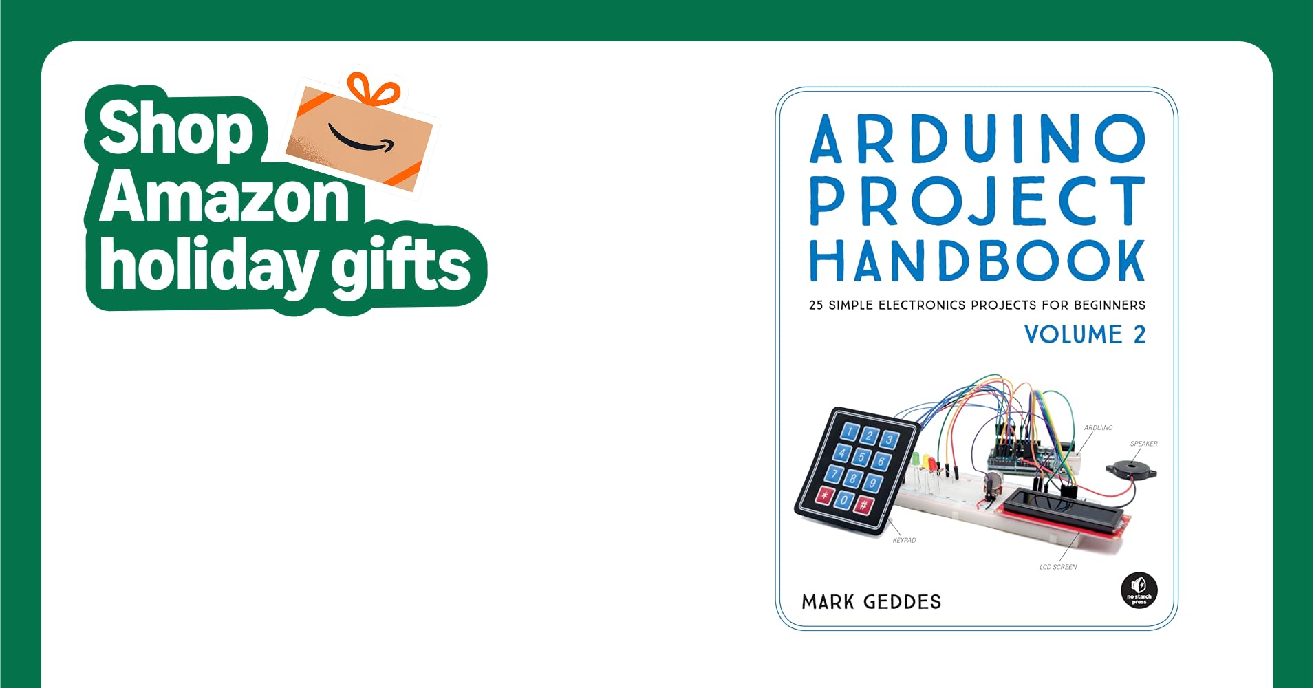 ArduinoHandbook's tweet card. This second volume of the delivers 25 more ­beginner-friendly electronics projects. Get up and running with a crash course on the Arduino, and then pick any project that sparks your interest and...