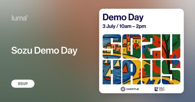 sozuhaus's tweet card. Join Sozu Haus on Thursday July 3 in Cannes for a Demo Day. Format: 3-min presentations 3-min Q&A: Please keep questions and feedback challenging yet…