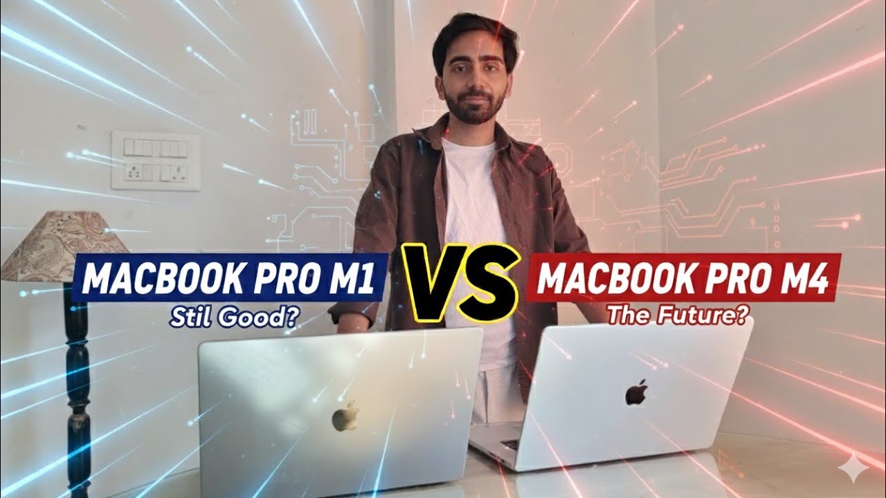 souravCoder1's tweet card. Mac Pro M1 vs Mac Pro M4