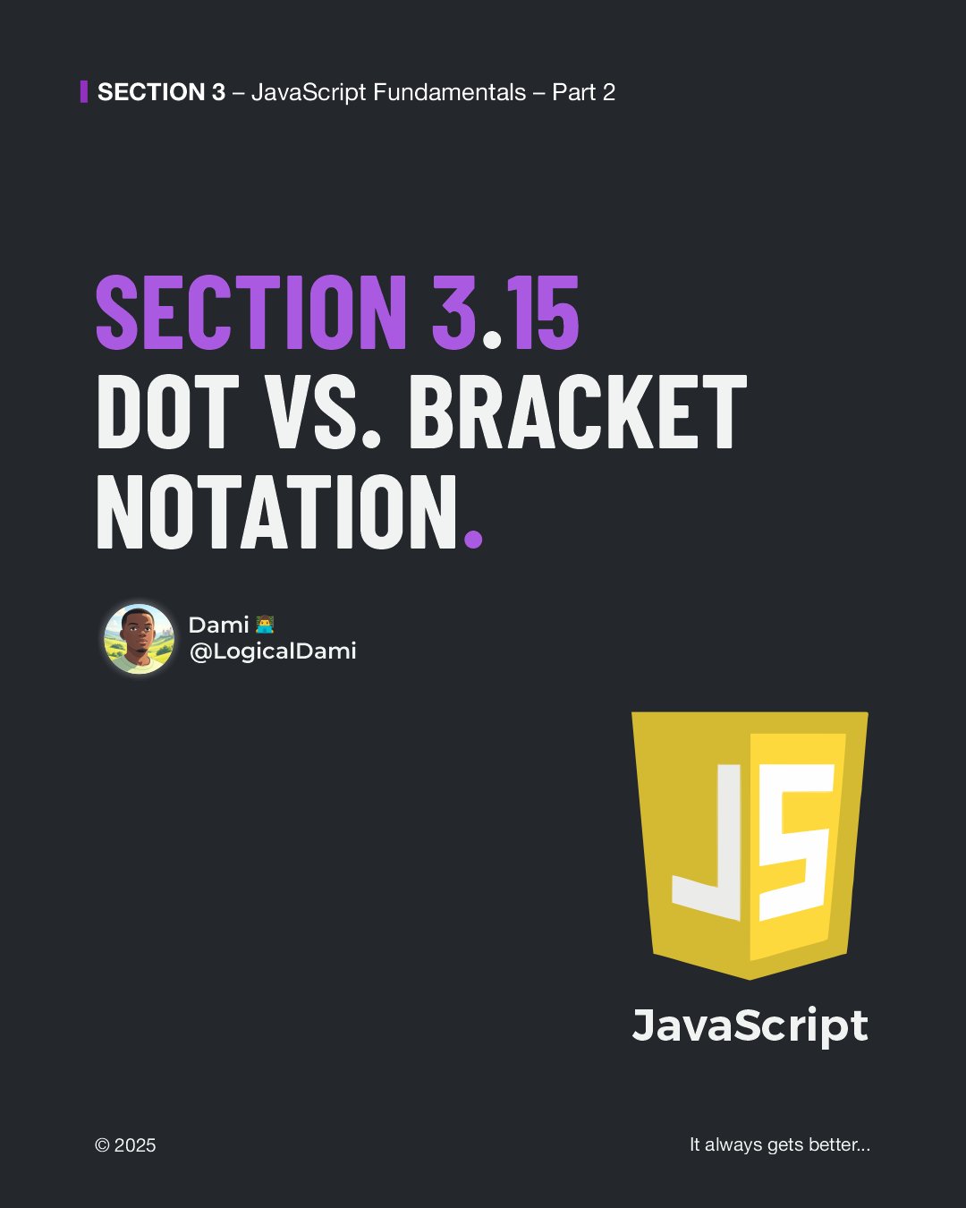 LogicalDami's tweet card. Learning JavaScript