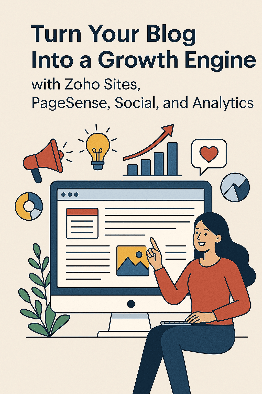 CreatorScripts's tweet card. Transform your blog into a growth engine with Zoho Sites, PageSense, Social, and Analytics. Create a self-optimizing content ecosystem that boosts engagement and conversions.