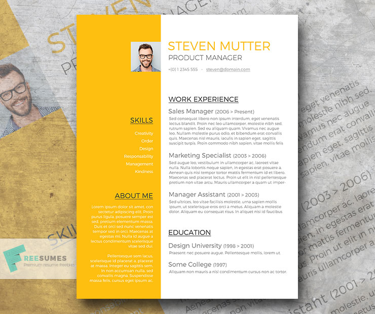 MacroScripts's tweet card. Add a splash of color to your job application with this creative resume template featuring hues of yellow. Make your resume stand out on the HR desk.