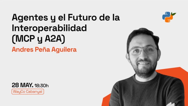 python_vlc's tweet card. **Primero la charla** En esta charla introductoria exploraremos el papel de los agentes de inteligencia artificial en la interoperabilidad y cómo protocolos emergentes como