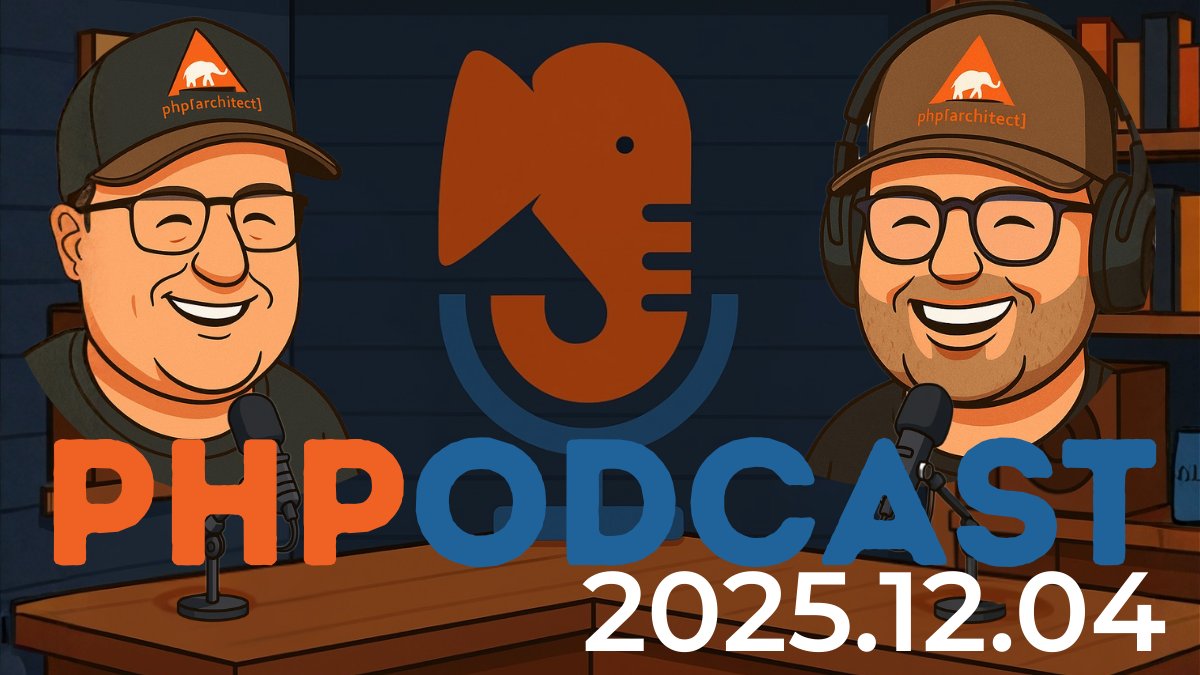 phparch's tweet card. ﻿ This week on the PHP Podcast, Eric and John talk about PhpStorm Plugins, Open-source IntelliJ IDEA, JetBrains AMA, PHP Foundation looking for a Executive Direstor, watch John NOT mention Eric in...