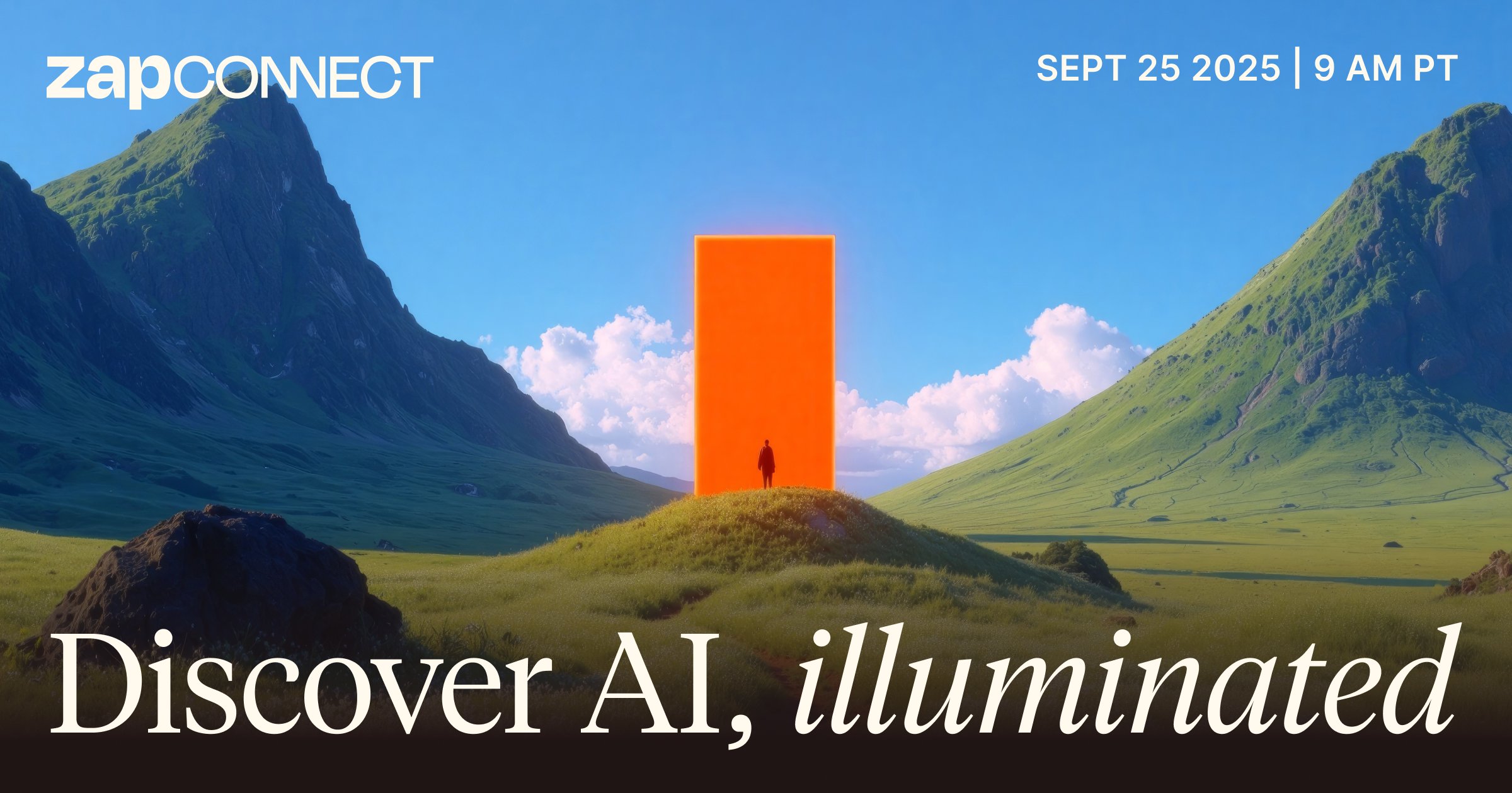 zapier's tweet card. Join Zapier live on September 25 as we spotlight the power of AI at our annual virtual event through keynotes, workshops, and actionable tips.