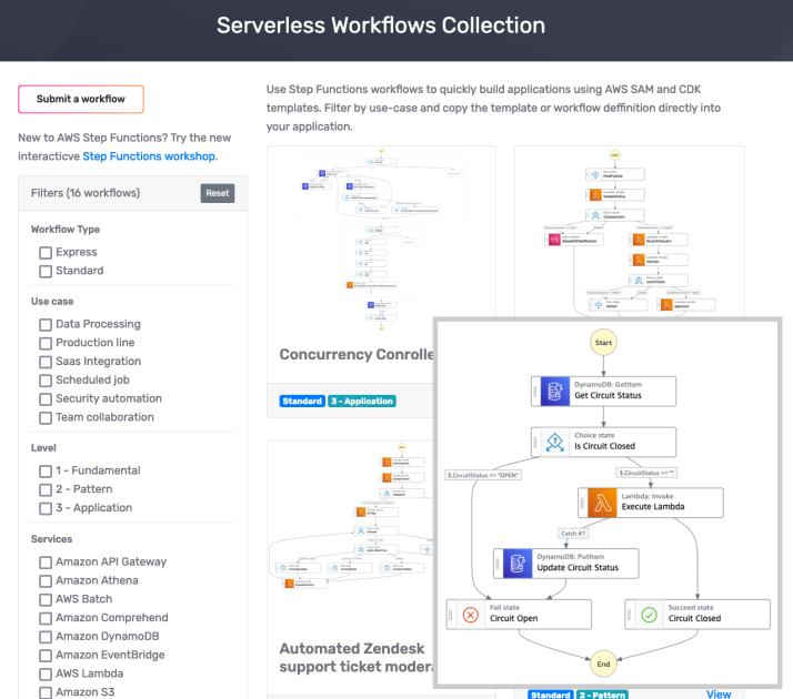 benjamin_l_s's tweet card. Today, the AWS Serverless Developer Advocate team introduces the Step Functions Workflows Collection, a fresh experience that makes it easier to discover, deploy, and share Step Functions workflows....