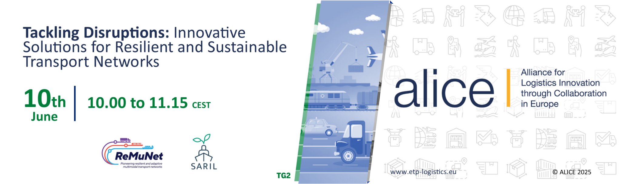 ReMuNetProject's tweet card. The third webinar in our Resilient Transport Networks series will take place on 10th June 2025, continuing a timely and vital discussion on how to strengthen freight and logistics systems in the face...