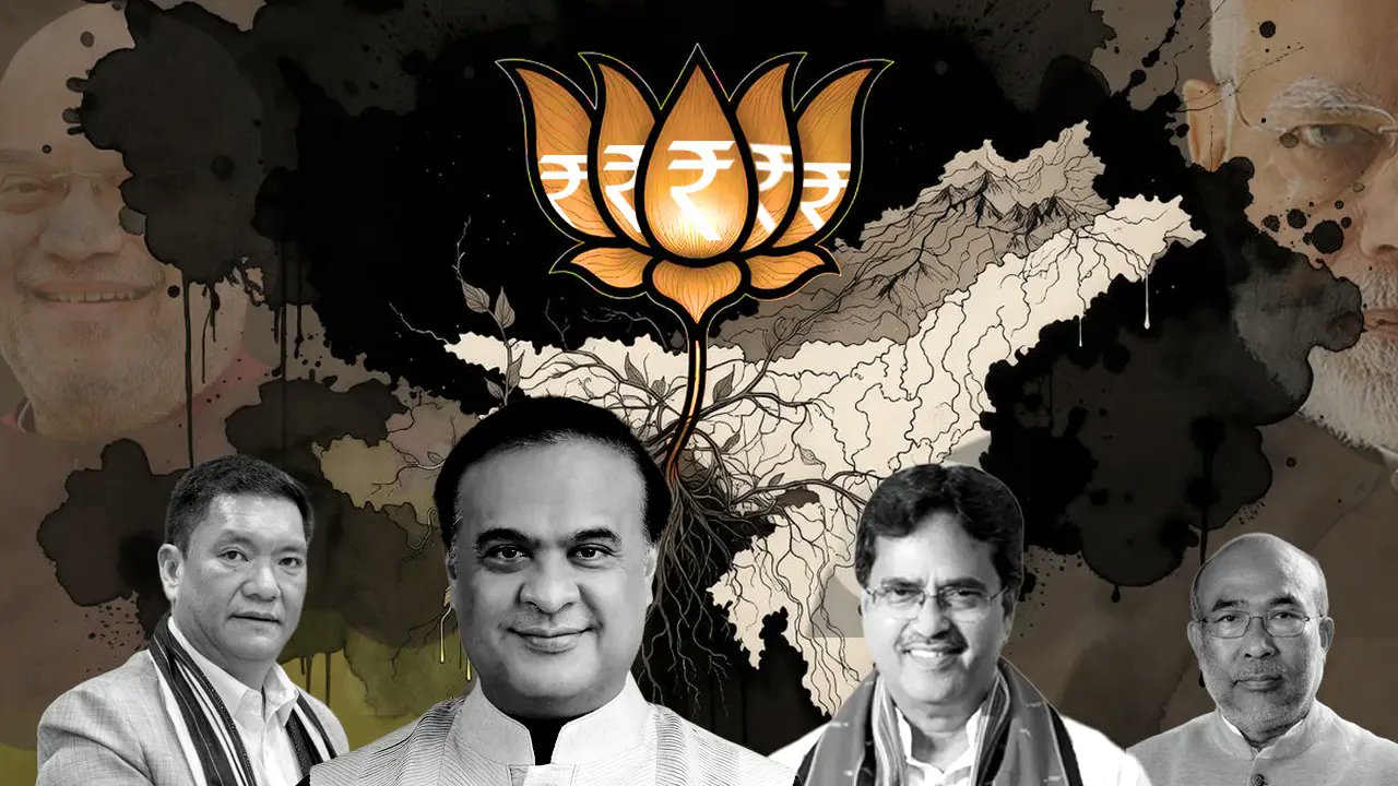 nit_set's tweet card. Our investigation maps how the contractor-driven economy in Assam, Tripura, Arunachal Pradesh and Manipur is helping fill BJP’s coffers