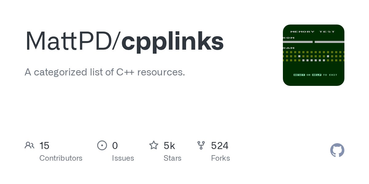 TartanLlama's tweet card. A categorized list of C++ resources. Contribute to MattPD/cpplinks development by creating an account on GitHub.