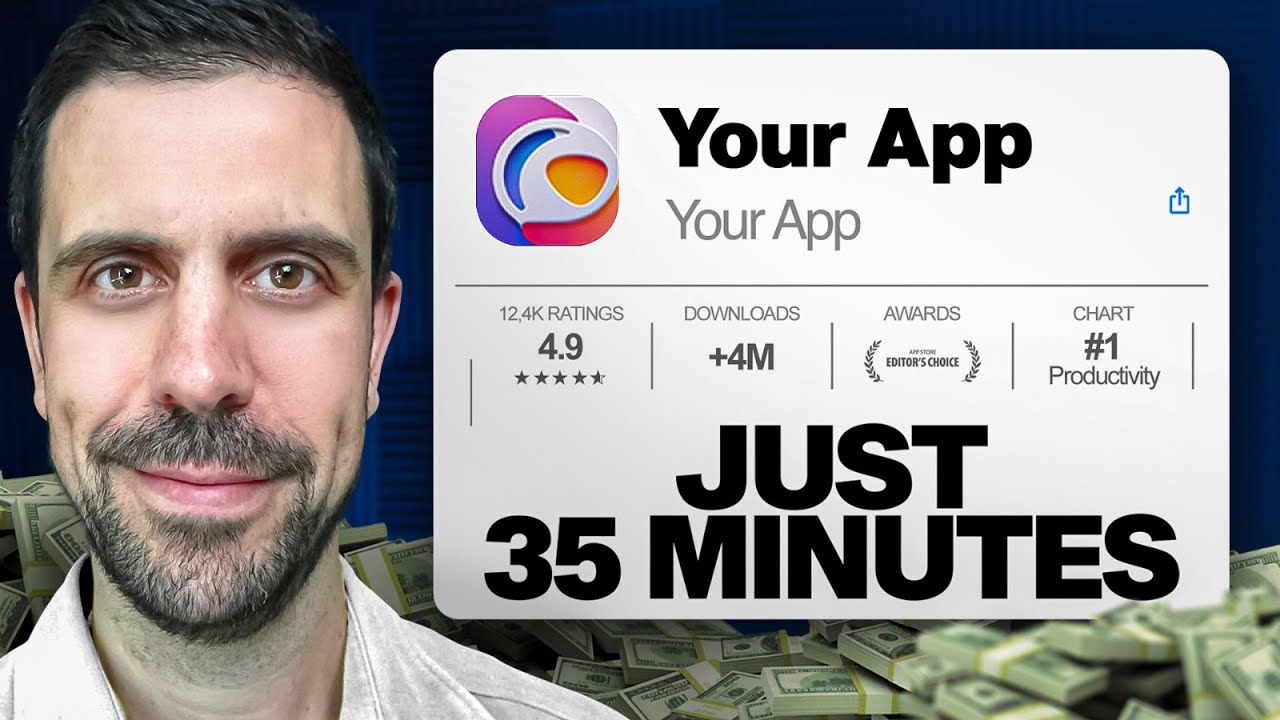 NoCodeTutorials's tweet card. The EASIEST Way to Build a Mobile App in Just 35 Minutes Using AI