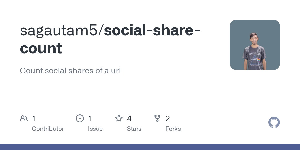 StackLearning's tweet card. Count social shares of a url. Contribute to sagautam5/social-share-count development by creating an account on GitHub.