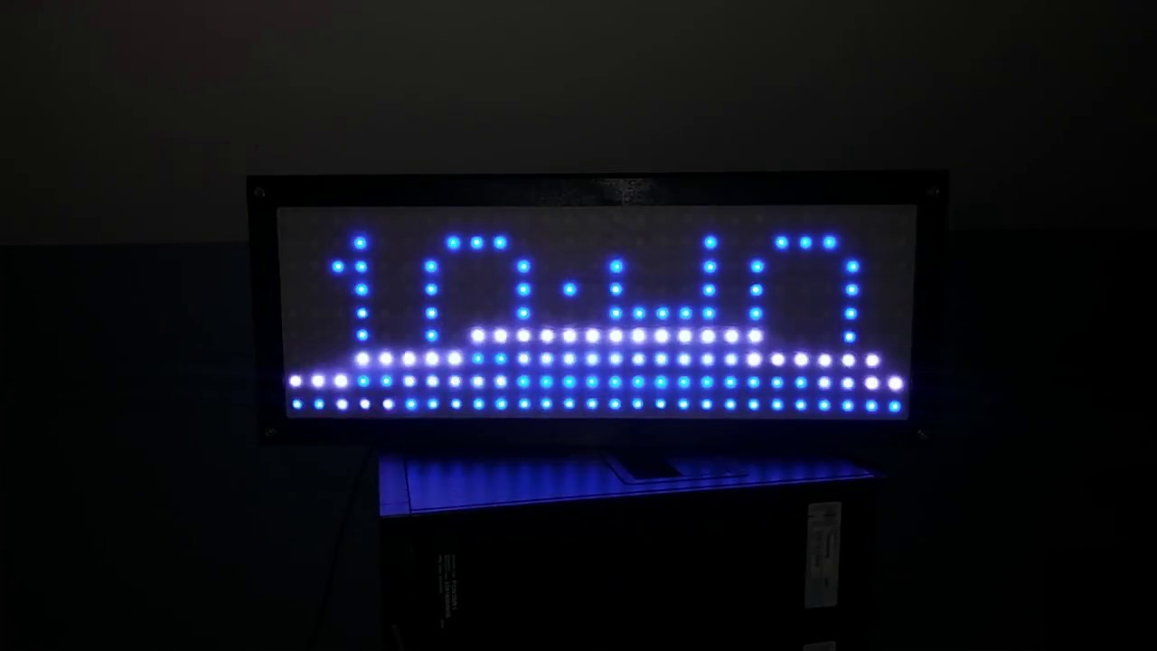 ESP32net's tweet card. NeoPixel Wave Clock - DIY WS2812B Matrix - ESP32 Project 1