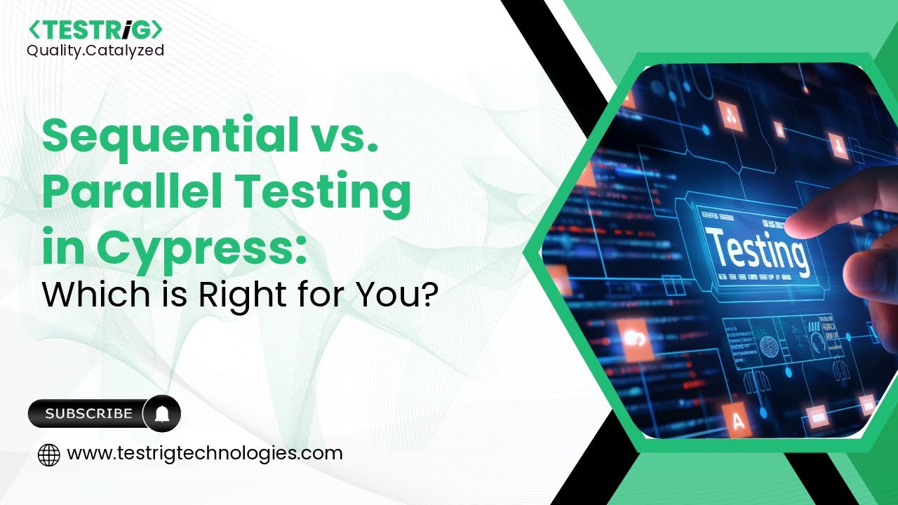 testrig_qa's tweet card. Cypress Parallel vs Sequential Testing | Boost Your CI/CD Speed &...