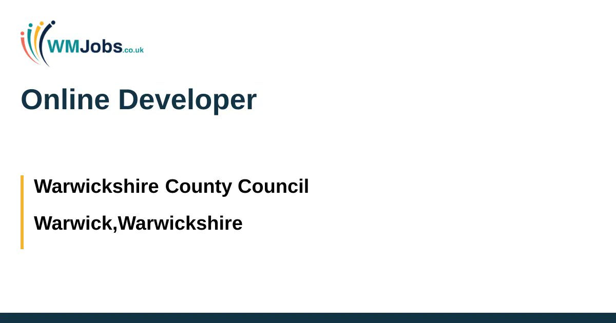 WMJobsUK's tweet card.   We're Hiring: Software Developer – Online Applications Team  Are you a talented developer with knowledge of front-end web development and CRM pla...