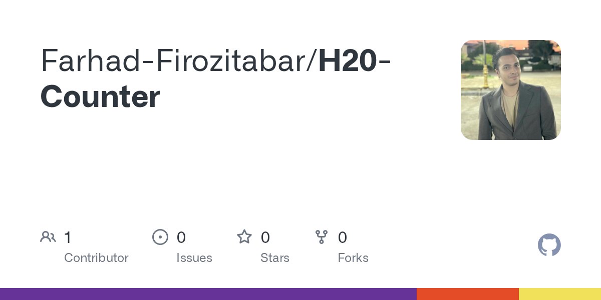 farhadjourney's tweet card. Contribute to Farhad-Firozitabar/H20-Counter development by creating an account on GitHub.