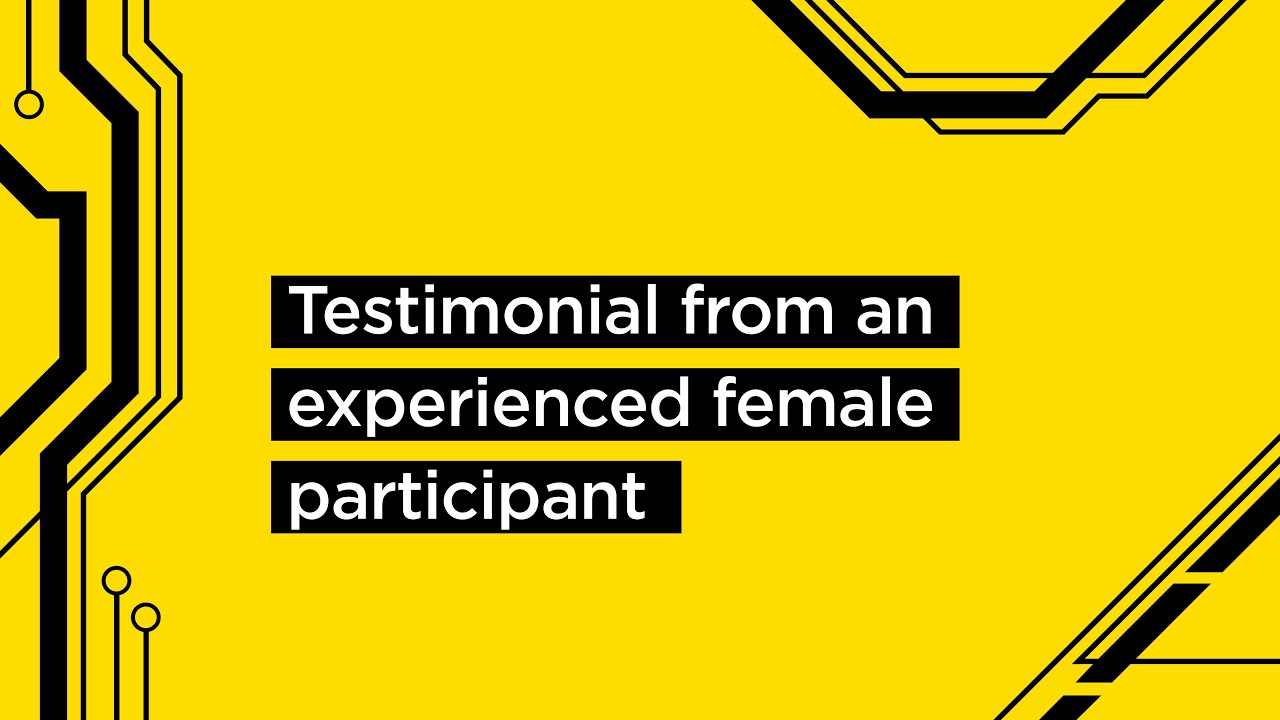 Coding_Contest's tweet card. Testimonal from an experienced female coder