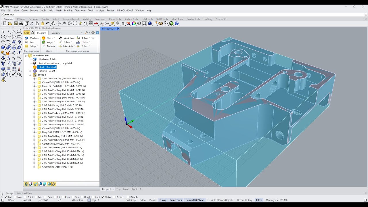 MecSoft's tweet card. 2½ Axis Setup from a 3D Model, Stock, Alignment and WorkZero