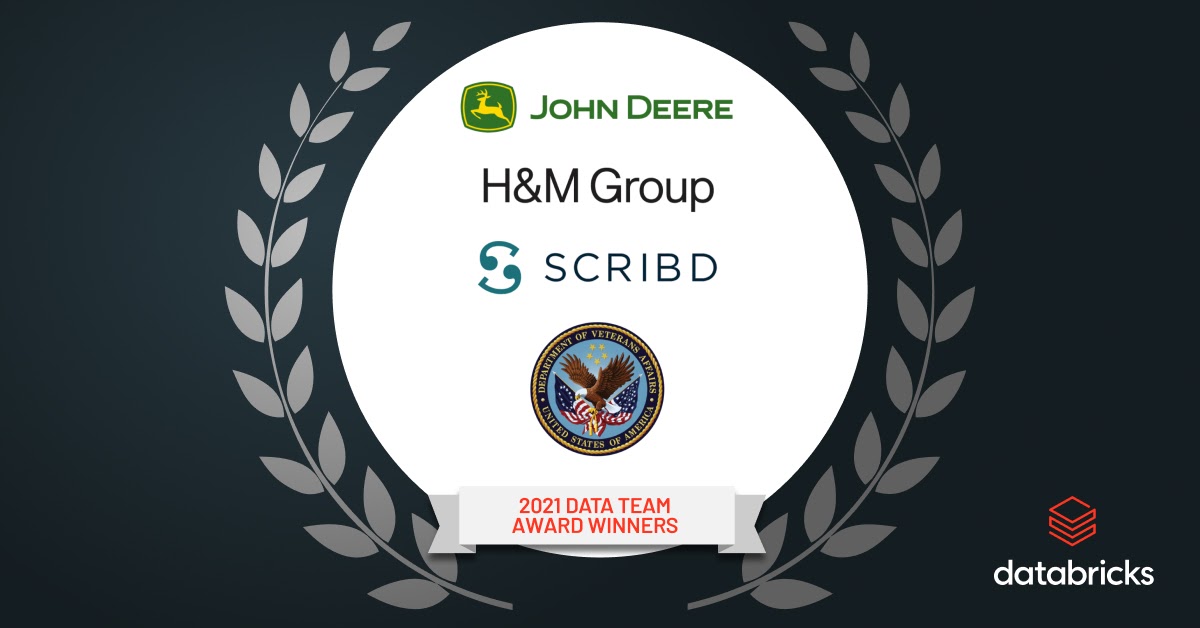 scribdtech's tweet card. Celebrate the achievements of the 2021 Databricks Data Team Award winners who excelled in data innovation and impact.