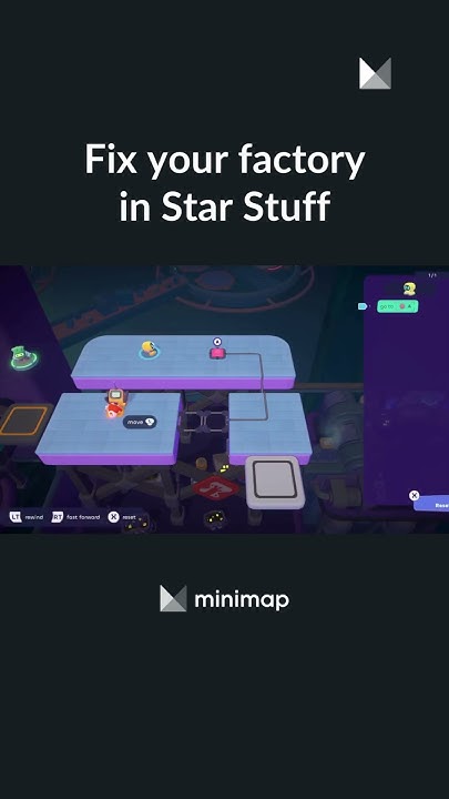 Minimap_global's tweet card. StarStuff - Fix your factory by solving programming puzzle game