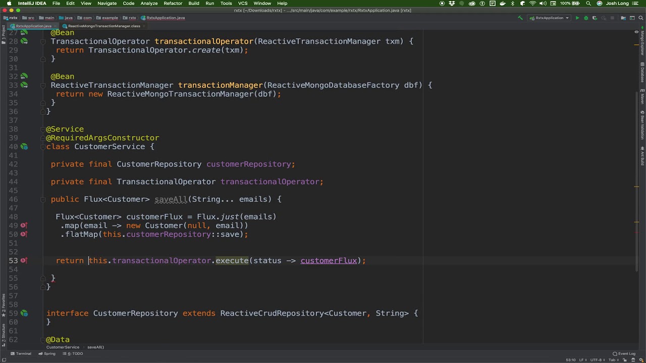 SpringTipsLive's tweet card. Spring Tips: Reactive Transactions in MongoDB and R2DBC
