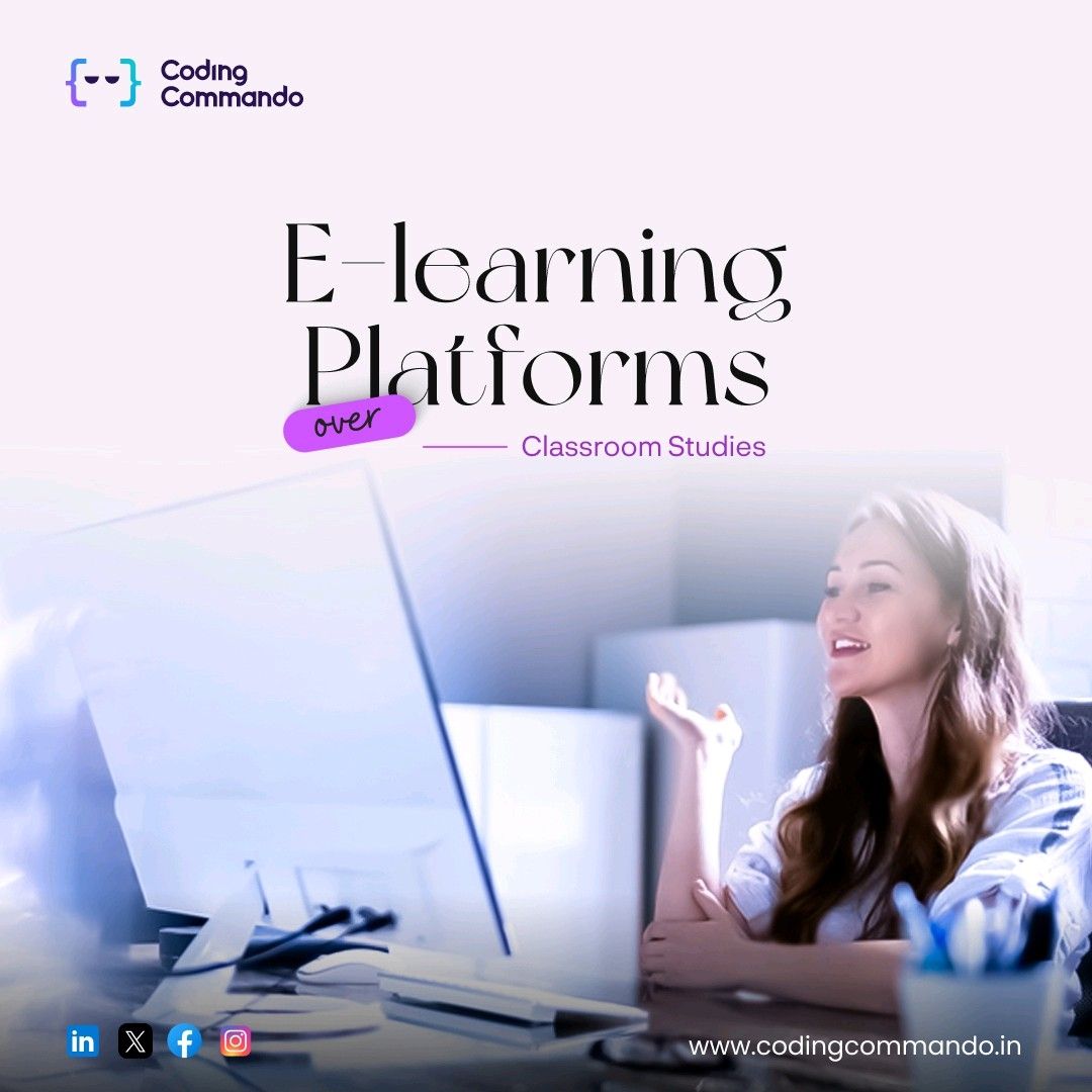 Coding_Commando's tweet card. E-learning platforms over classroom studies E-learning platforms offer several benefits over traditional classroom studies, making them an increasingly popular choice for students and educators...
