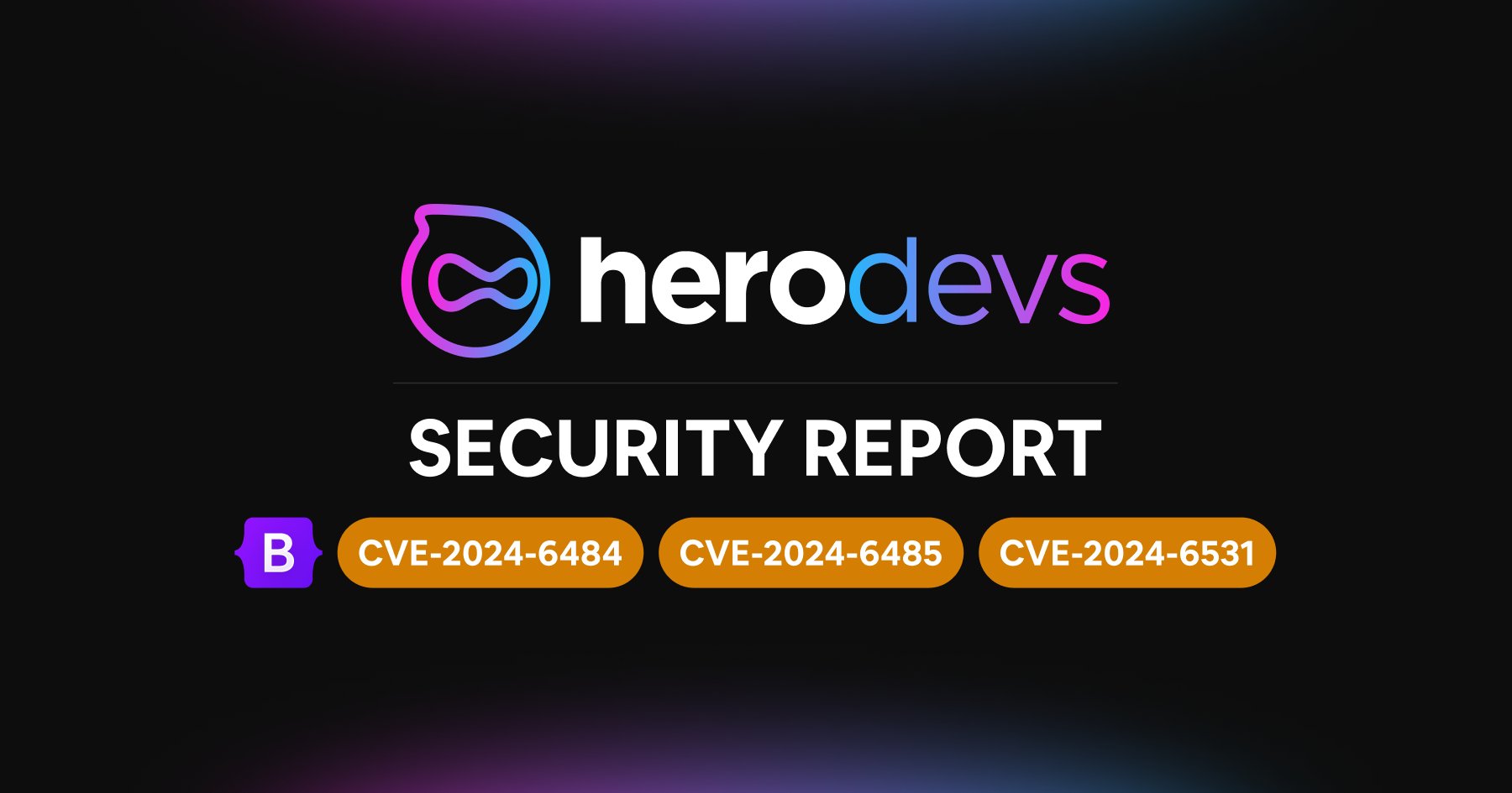 herodevs's tweet card. HeroDevs has released patches for three medium-risk vulnerabilities in Bootstrap 3 and 4. Learn about CVE-2024-6484, CVE-2024-6485, and CVE-2024-6531, and how to keep your applications secure with...