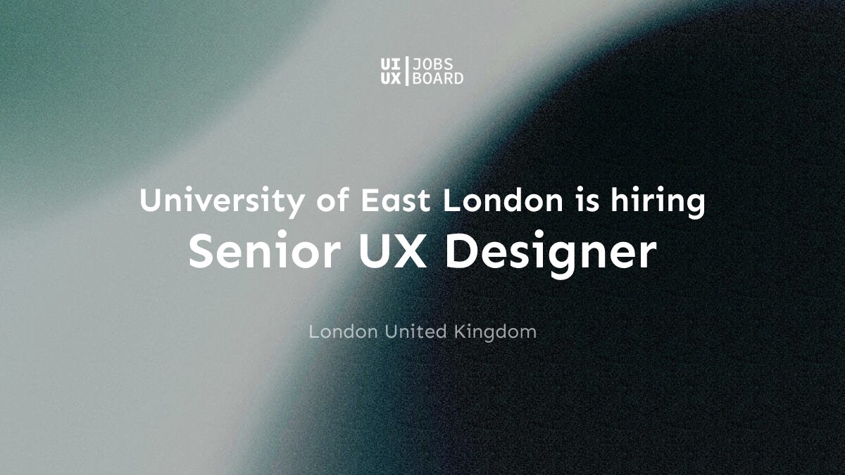 uiuxjobsboard's tweet card. University of East London is hiring a Senior UX Designer in London United Kingdom (December 2025). £46,471-£51,606 pa + benefits Docklands campus – hybrid workingClosing date