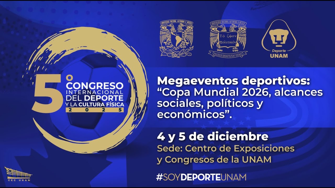 UNAM_FCPyS's tweet card. ✨5o Congreso Internacional del Deporte y la Cultura Física 2025✨