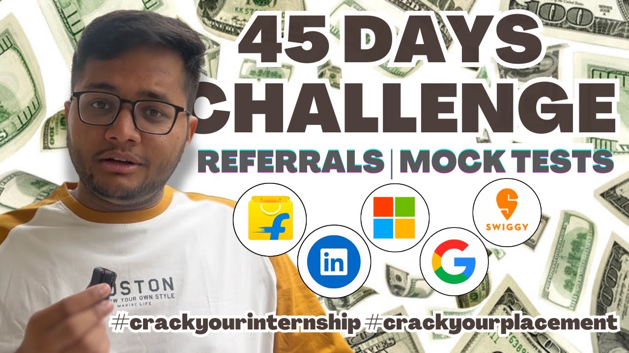 mohitjoping's tweet card. Guaranteed Internship and Placement Challenge | 45 Days | Referrals...