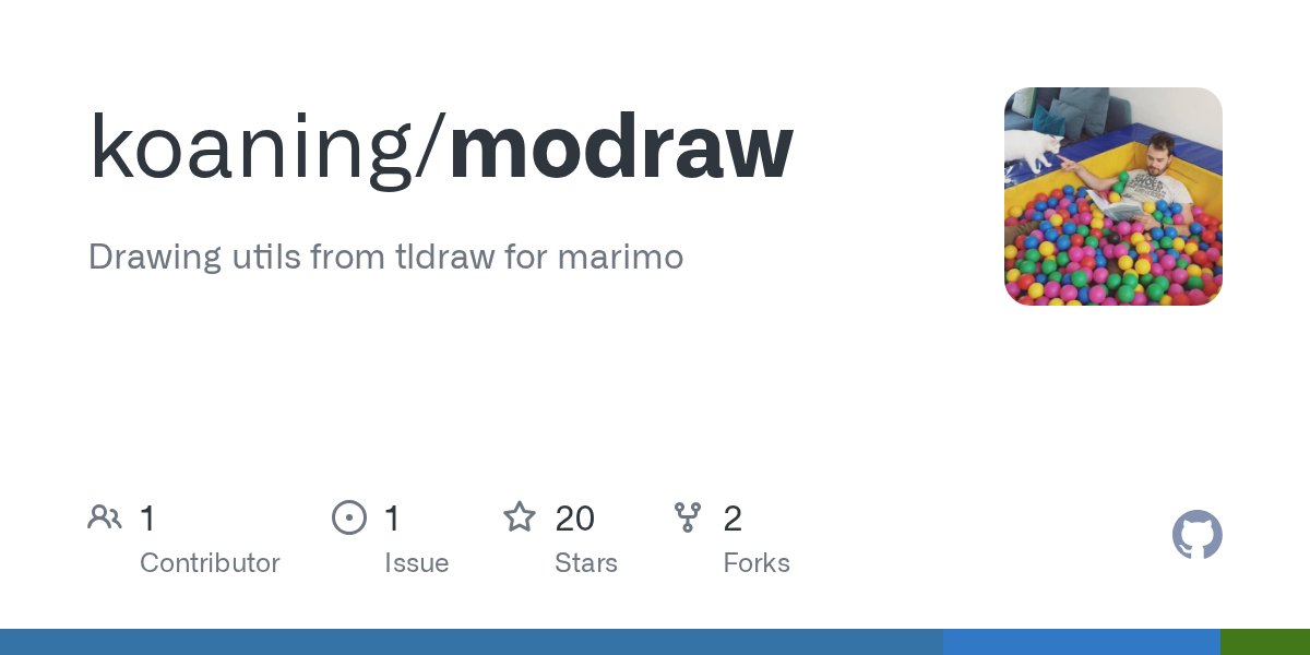 pycoders's tweet card. Drawing utils from tldraw for marimo. Contribute to koaning/modraw development by creating an account on GitHub.