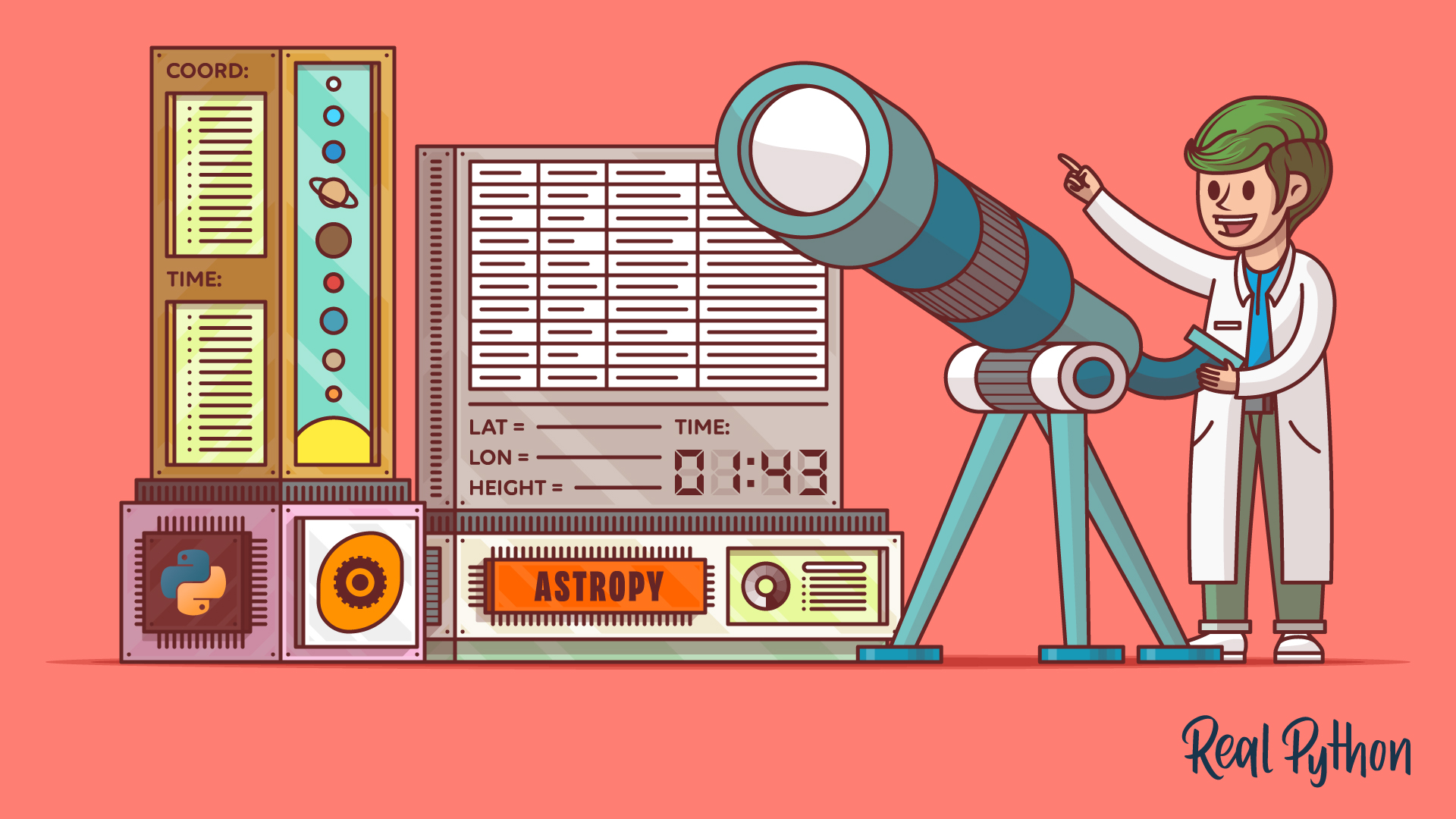 realpython's tweet card. The script I’m building is going to calculate the angle of separation between Mercury and six other planets. That’s six because you can’t do the angular separation between Mercury and Earth because...