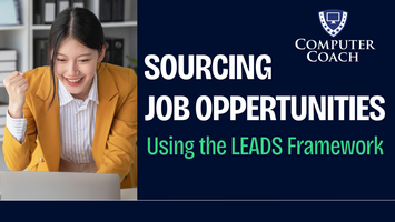 ComputerCoach's tweet card. Join us at "Sourcing Job Opportunities" to learn how to land your dream job!