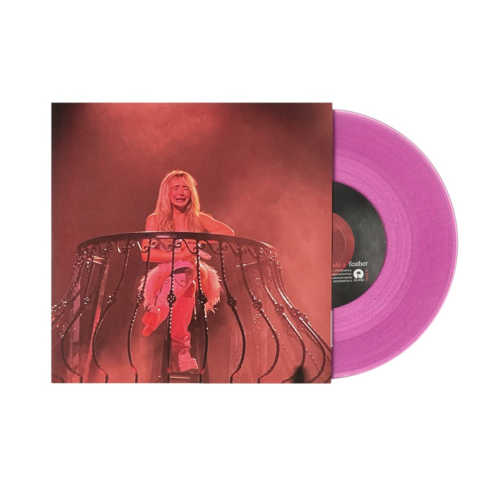 sabrinabot_py's tweet card. Pink Glitter Vinyltracklist:Side A: feather Side B: feather (sped up) Limited to 4 per customer