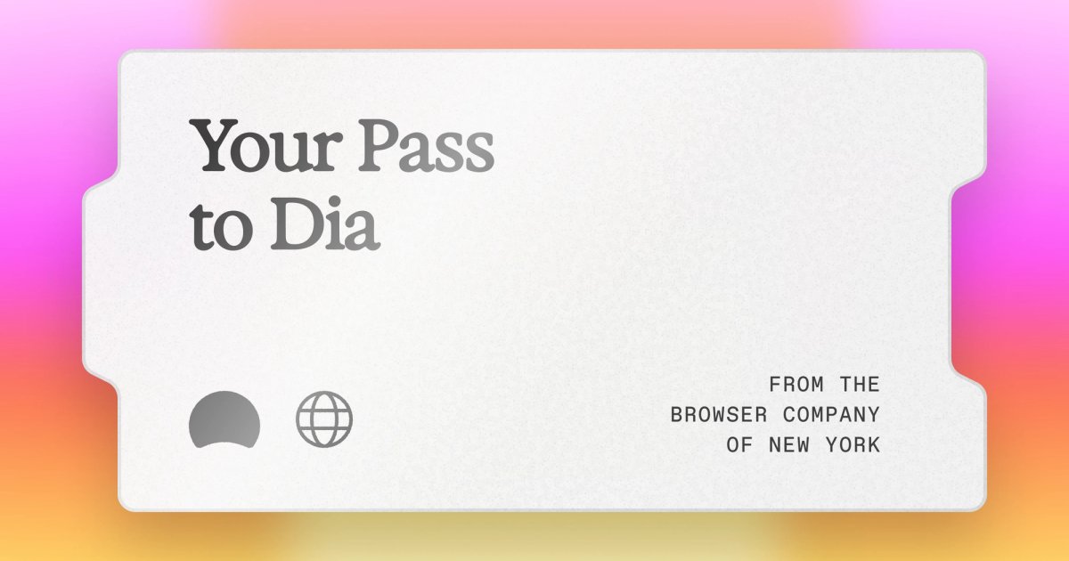 coderberry's tweet card. Dia is the AI browser that’s always up to speed. No more attaching or copy pasting — if it’s in your tabs, Dia already knows.