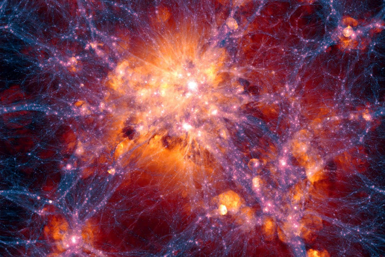 newscientist's tweet card. A dwarf galaxy 100 million light years away is being stripped of its crucial star-forming gas, and it seems that the cosmic web is siphoning off this gas as the galaxy passes through