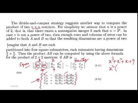 ProgrammingCirc's tweet card. Strassen's Algorithm USING DIVIDE AND CONQUER: How to Multiply...