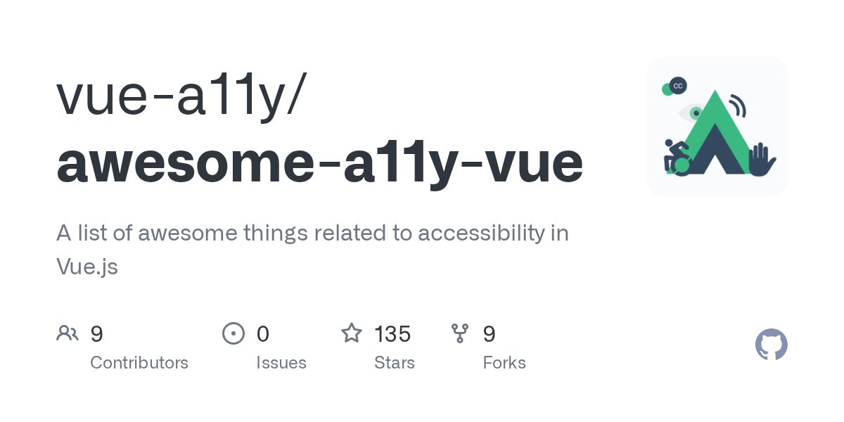 vue_a11y's tweet card. A list of awesome things related to accessibility in Vue.js - vue-a11y/awesome-a11y-vue
