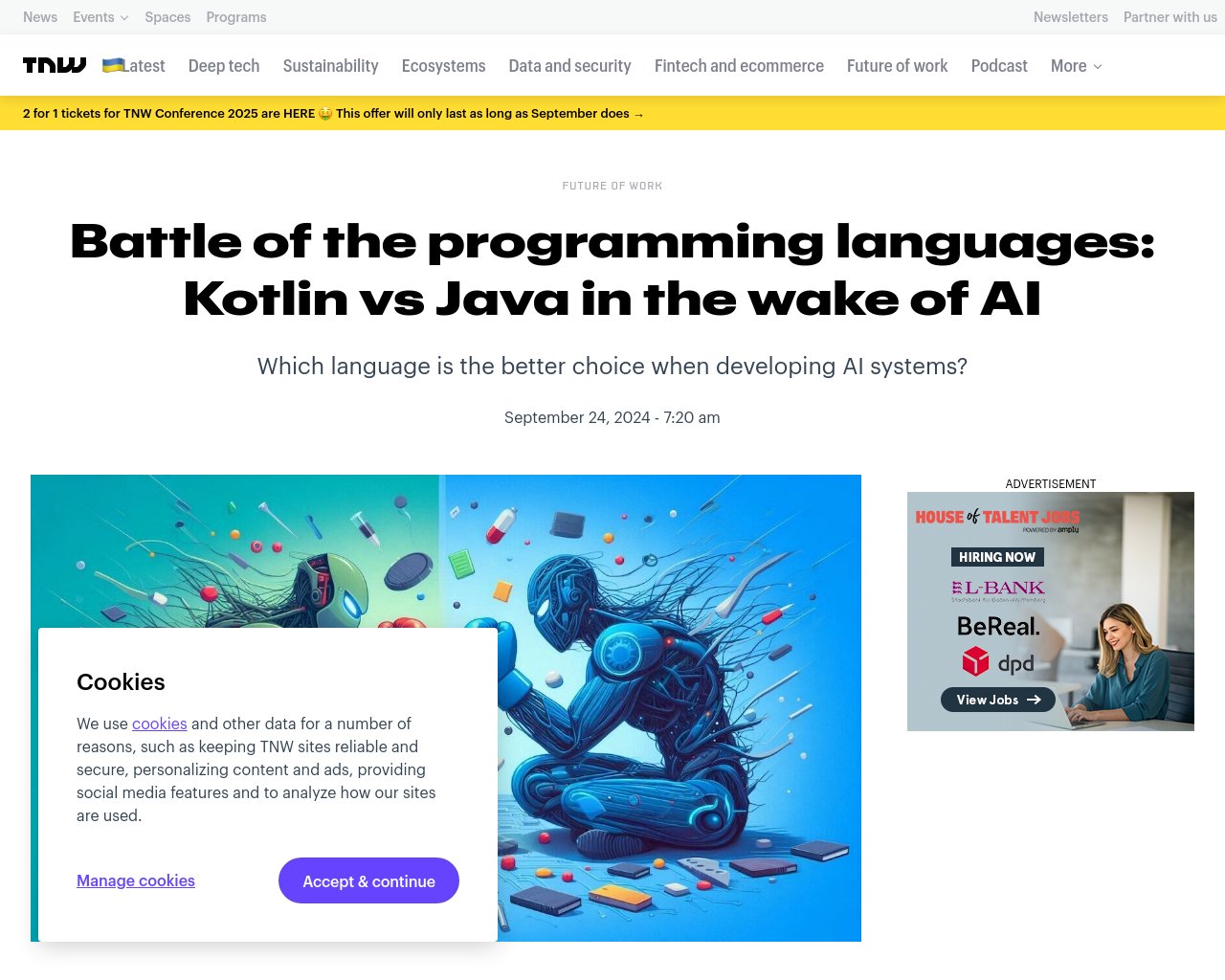 managetech_inc's tweet card. AIシステムを開発する際に、どのプログラミング言語が適しているか Javaは1995年の登場以来、堅実なプログ