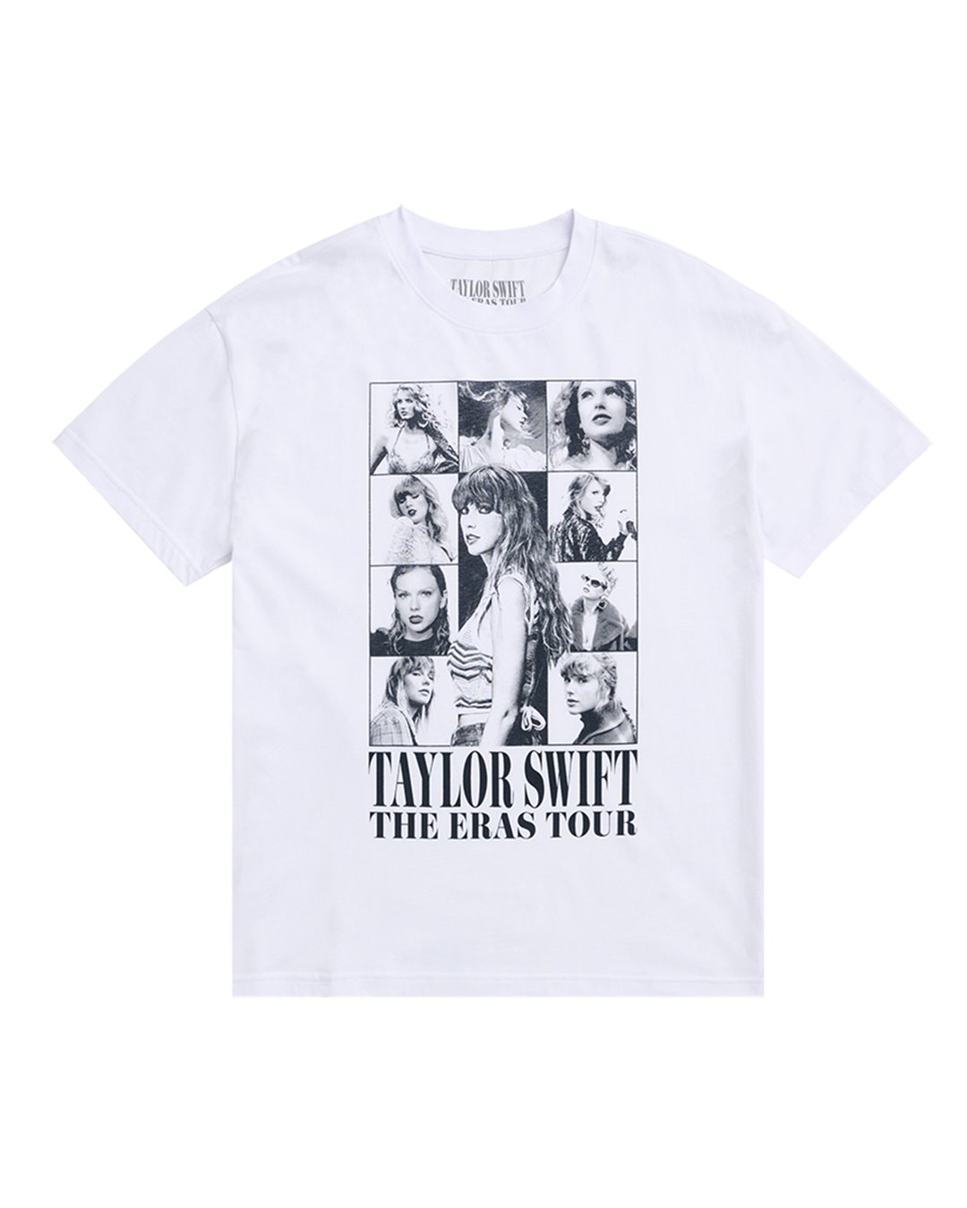 swiftpitch_py's tweet card. White t-shirt featuring "Taylor Swift | The Eras Tour" and photos printed on front. Oversized fit. Super soft 100% cotton Limit 10 per order. Taylor Swift® ©2023 TAS Rights Management, LLC Used By...