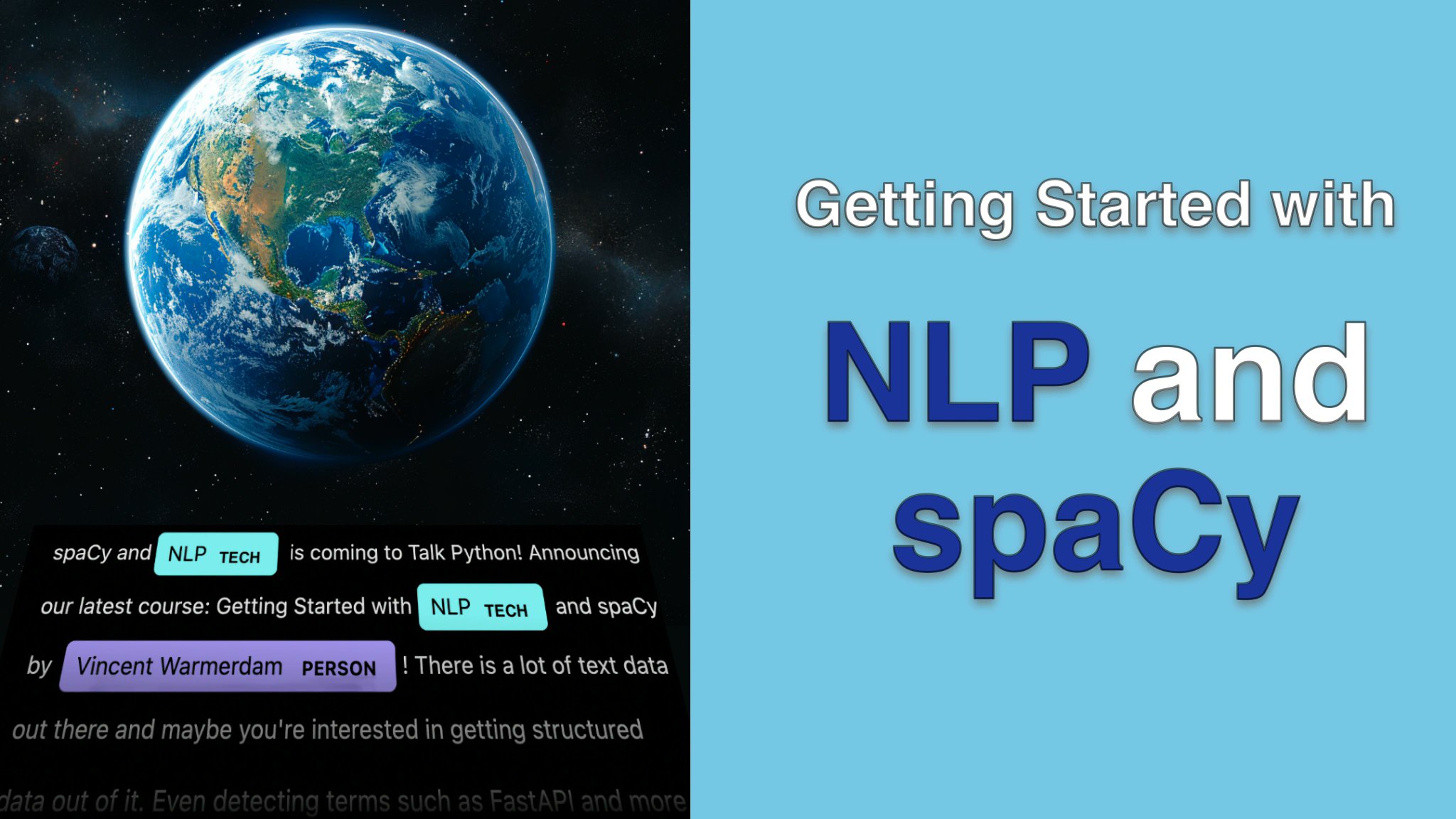 fishnets88's tweet card. Learn NLP with spaCy in this hands-on course. Clean and analyze text data, create your own custom models, and even integrate large language models for real-world NLP projects.