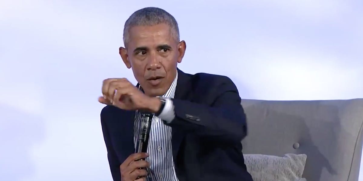 AndrewYang's tweet card. "The world is messy," former President Barack Obama told a summit on Tuesday. "There are ambiguities. People who do really good stuff have flaws."